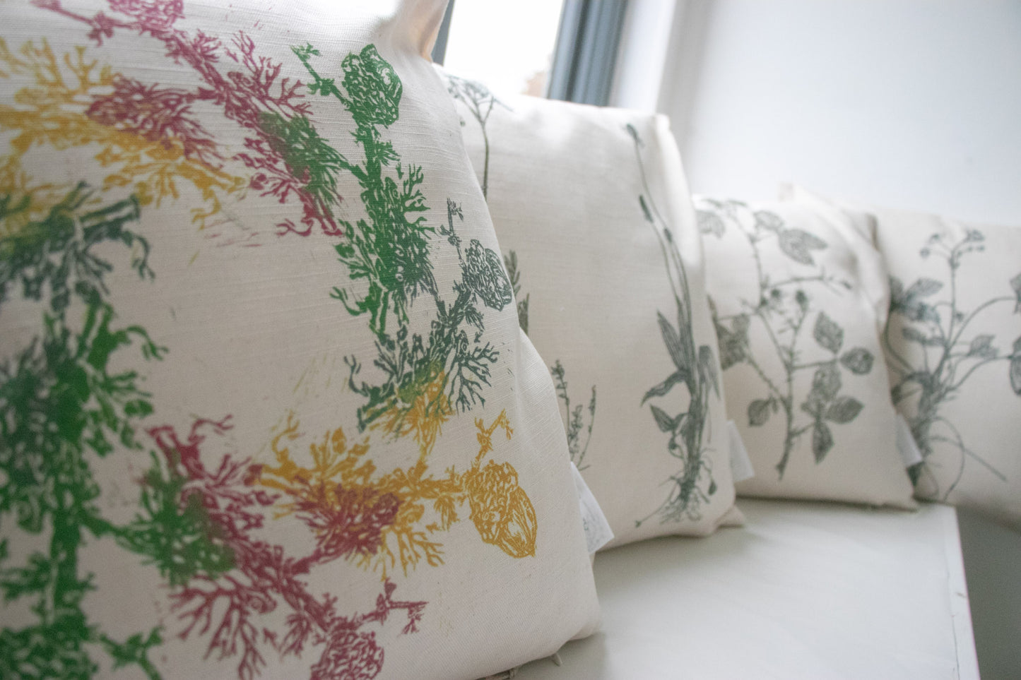 ‘Cuckooflower & Ribwort Plantain’ Linen & Cotton mix Cushion from AMOR Botanical Art, Leitrim