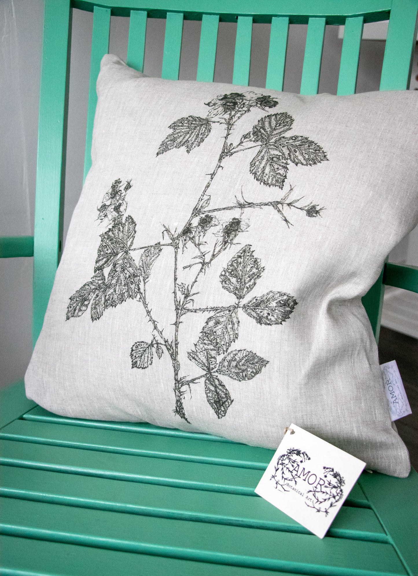 'Bramble' Irish Linen & Cotton mix Cushion/Cover from Amor Botanical Art Leitrim