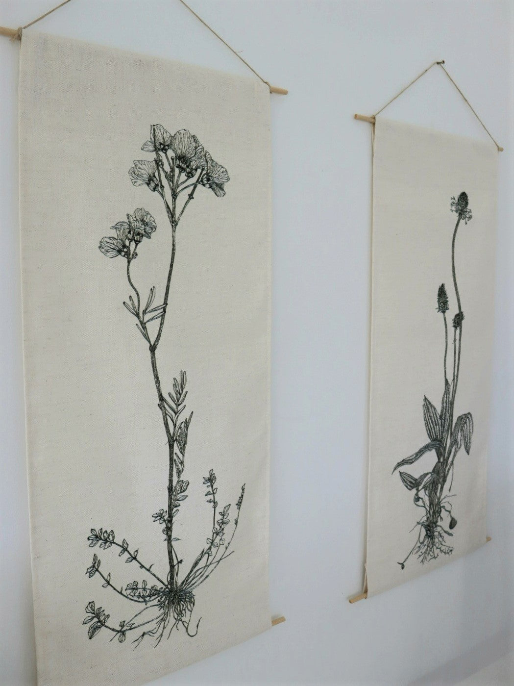 'Cuckooflower' ' Irish Linen & Cotton mix Wall hanging from Amor Botanical Art Leitrim